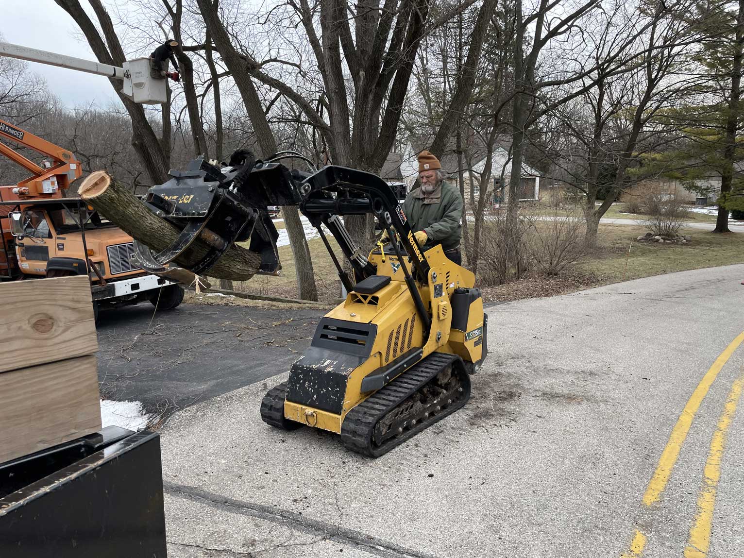 moving logs with equipment