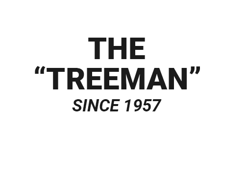 white tree with text the "treeman" since 1957