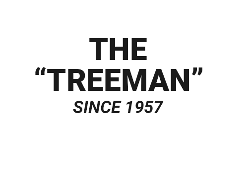 white tree with text the "treeman" since 1957